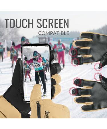 Devembr Ski Gloves with Wrist Protectors - Warm Snowboard Gloves for Men & Women (XS/S/M/L) - Yellow - International Shipping Available - Buy Online on GoSupps.com