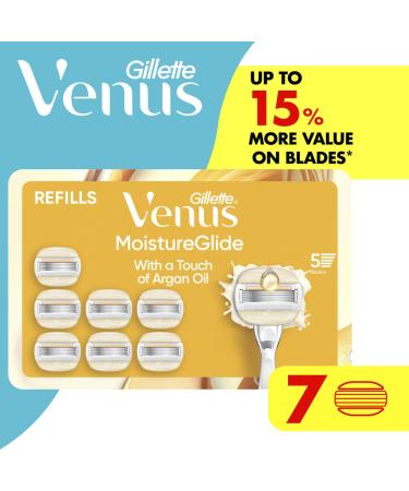 Venus MoistureGlide Women's Razor Blades With Built in Shave Gel Bars Blade Refills - 7 Razor - Buy Online on GoSupps.com