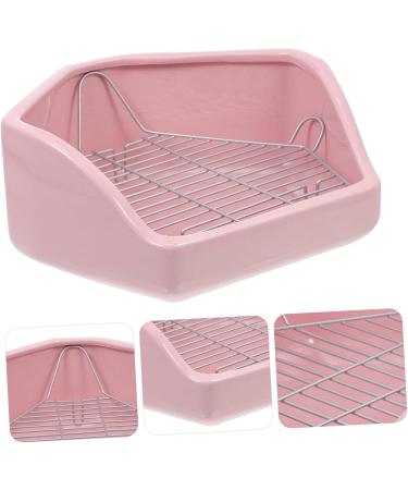 CORHAD Rabbit Toilet Pet Toilet Supply Triangle Potty Trainer Pet Training Toilet Pet Potty Ceramics Pink 30X26X12.5cm Pink - Buy Online on GoSupps.com