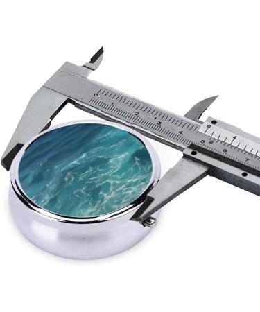 Deep Ocean Round Pill Box - 3 Compartment Portable Travel Organizer for Easy Medication Management - Buy Online on GoSupps.com