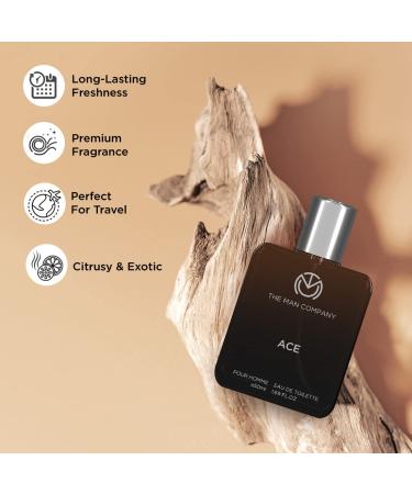 The Man Company Ace Perfume for Men - 50 ml | Premium Long-Lasting Fragrance | 24-Hour Freshness | Citrusy & Exotic | Perfect For Travel | Gift For Men - Buy Online on GoSupps.com