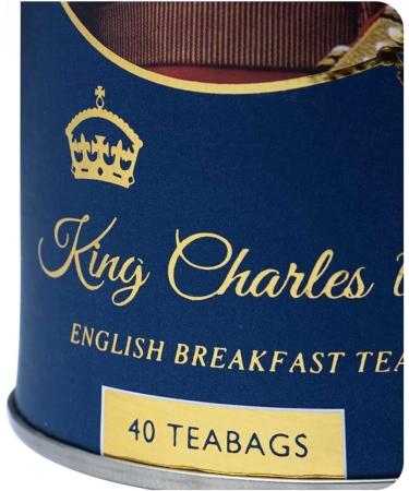 New English Teas King Charles Tea Drum with 40 English Breakfast Teabags - Buy Online on GoSupps.com