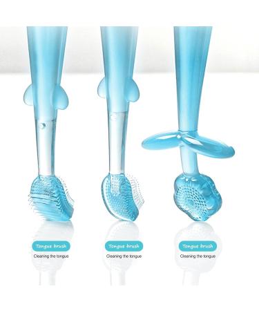 Baby Toothbrush Set - 3 Silicone Cleaning Tools for 0-18 Months | Gum Massage & Soft Bristle Toothbrushes - Buy Online on GoSupps.com