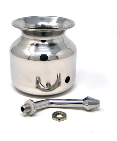 304 Grade Stainless Steel Ayurvedic Jal Neti Pot for Sinus Congestion and Nasal Cleansing - Buy Online on GoSupps.com