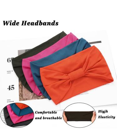 Woeoe African Headbands - Knotted Hairbands (Pack of 4) for Women & Girls - Black Yoga Sport Wraps in Green, Orange, Black, Pink - Buy Online on GoSupps.com