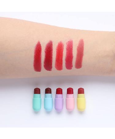 Prreal Capsule Lipstick Set - 5 Colors Long-Lasting Velvet Matte Waterproof Mini Lipstick Gift for Girls - Perfect for International Shipping - Buy Online on GoSupps.com