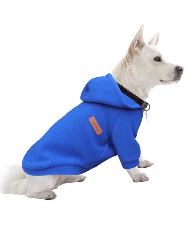 Hualisiji dogs hoodie dogs sweatshirt fleece sweater dog chihuahua sweater warm and light with a soft texture easy to wear and light colors (L Dark Blue) l Dark Blue