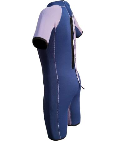 5mm Kids Wetsuit Shorty by Devilfish (Navy/Lilac) - 7-8 yrs - Max Insulation & Comfort | Easy Changing | Cool Water Neoprene Suit - Buy Online on GoSupps.com
