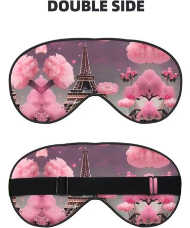 Paris Street Eiffel Tower Red Floral Print Unisex Sleep Mask | Double-Sided Eye Mask for Sound Sleep & Skin Care - Buy Online on GoSupps.com