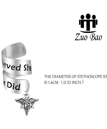 Shop Zuo Bao Inspirational LPN Nurse Stethoscope ID - 'She Believed She Could So She Did' Gift for Licensed Practical Nurses - Buy Online on GoSupps.com