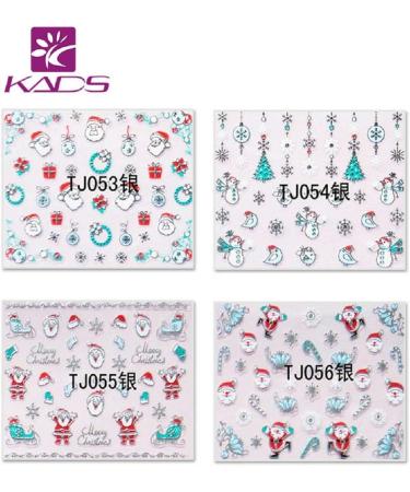 KADS 2pcs Christmas Nail Stamping Plate+2pcs 3D Nail Sticker Template Image Design Plates for Nail Art Decoration and DIY Nail Art ail sticker(2 Sticker + 2 Plate) - Buy Online on GoSupps.com