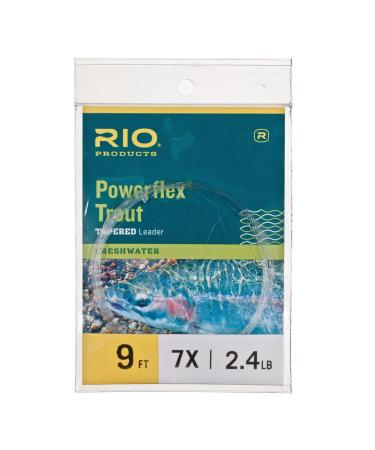 Rio Powerflex Trout Fly Fishing Leaders, 9 Foot - 6 Pack 9ft - 5X - 6 Pack