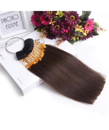 Remehi 30 Strands Hair Color Testing Rings - Dark Brown (4 ) with Gold Buckles | Real Hair for Salons - Buy Online on GoSupps.com