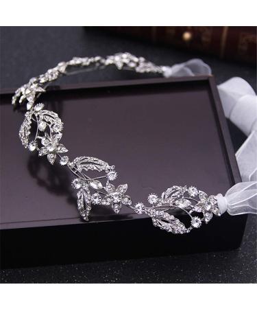 Silver Bridal Headband Rhinestone Headpiece Diamante Headdress Hair Vine for Brides Bridesmaid Bridal Hair Wedding Accessories