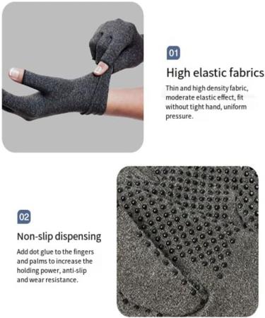 Arthritis Compression Gloves for Pain Relief - Non-Slip Fingerless Design for Men & Women - Large Gray Pair - Buy Online on GoSupps.com