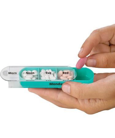 Stackable Daily Pill Organizer - Weekly Medication Reminder (4 Times a Day) - Premium AM/PM Pill Box with 7 Stacking Cases - Vitamins & Medication Organizer - Buy Online on GoSupps.com