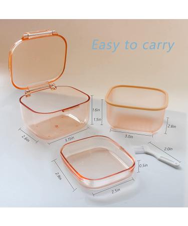 Denture Bath Box with Three-Layer Separation - Retainer Case & Mouth Guards Holder - Blue - 3.15 x 2.08 x 3.35in - Buy Online on GoSupps.com