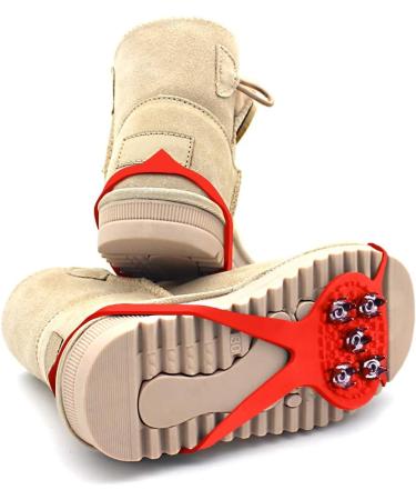 Milaloko Kids Size Crampons Traction Cleats - Red, Size 8-10 | Winter Walking Safety Shoe Grips for Boys and Girls - Buy Online on GoSupps.com