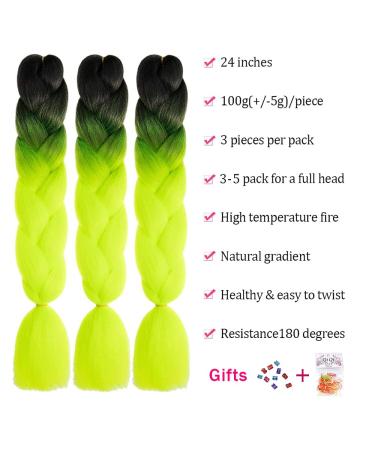 Fanyu Ombre Braiding Hair - 3 Pack High Temp 24 Inch Pre-Stretched Hair Extensions - Buy Online on GoSupps.com