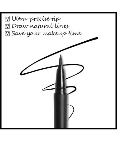 FOCALLURE Waterproof Black Matte Eyeliner - Long-Lasting Quick-Dry Liquid Liner with Flexible Tip - Buy Online on GoSupps.com