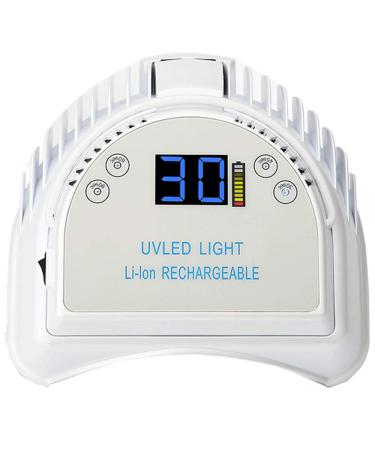64W Cordless Gel Light Built-in Lithium Battery Pro LED Gel Nail UV Lamp for Nails Wireless Rechargeable UV Led Nail Curing Lamps Nail Dryer (White)