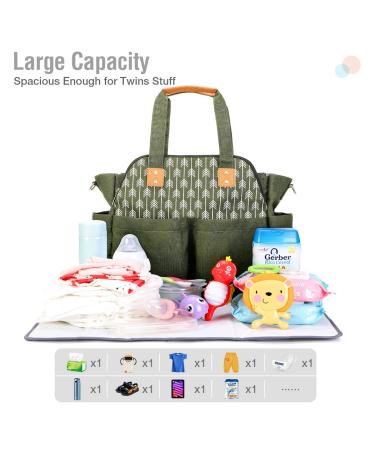 Buy Lekebaby Baby Diaper Bag Messenger - Large Travel Bag with Changing Mat in Green | Shop Internationally - Buy Online on GoSupps.com