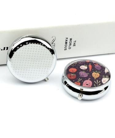 Portable 3 Compartment Pill Box | Travel Case for Medicine & Vitamins | Cute Vegetable & Face Designs | Ideal for Purse & Pocket - Buy Online on GoSupps.com