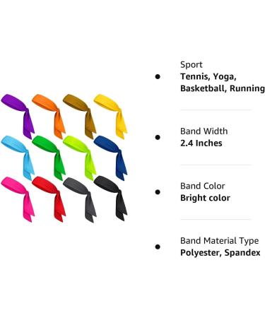 12 Pack Ninja Karate Headbands for Men, Women & Kids - Adjustable Elastic Bandana Sweatbands for Sports & Workout - Buy Online on GoSupps.com