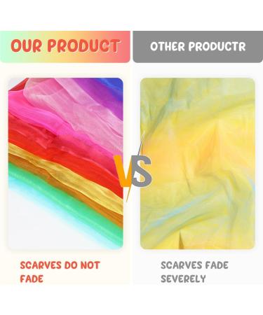 Aicoimy Juggling Scarves - 12 Pack Chiffon Dance Scarves for Juggling Dancing & Sensory Play (60x60cm) - International Shipping Available - Buy Online on GoSupps.com