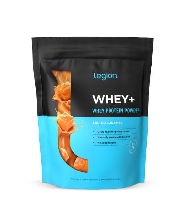 Legion Whey+ Whey Isolate Protein Powder from Grass Fed Cows - Low Carb, Low Calorie, Non-GMO, Lactose Free, Gluten Free, Sugar Free, All Natural Whey Protein Isolate, 30 Servings (Salted Caramel) 30 Servings (Pack of 1) S…