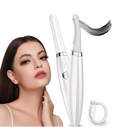 Heated Eyelash Curler Electric Heated Eyelash Curler USB Rechargeable Eyelash Curler with 3 Temperature Settings white