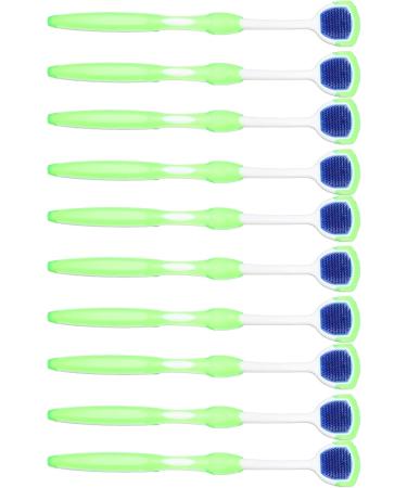 10-Piece Silicone Tongue Cleaner Set - Ergonomic Dental Tool for Healthy Oral Care & Bad Breath Relief (Green) - Buy Online on GoSupps.com