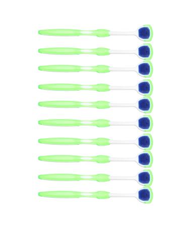 Tongue Scraper 10 Pack Tongue Scrapers Ergonomic Design Silicone Freshens Breath Tongue Cleaner for the Tongue Mouth (Green)