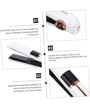 Wireless Curling Iron & Hair Straightener - Portable Curling Wand for Effortless Hair Styling - 21x4x3.5CM White - Buy Online on GoSupps.com