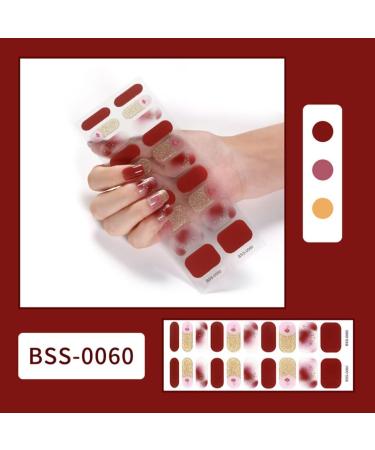 NCTCITY Gel Nail Polish Strips Stickers 20 Full Wraps Semi-Cured Nail Art Sticker Waterproof Self-Adhesive Gel Stickers Decals with Nail File for Cute Women Girls (Wine Red) Bss-0060 - Buy Online on GoSupps.com