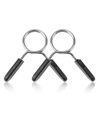 Dumbbells 30 mm 2 pcal spring clamping clamping collars collaps stainless steel barbell clips clamps robust safe snap lock for 30mm barbell rod training Stronglift silver silver