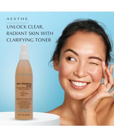 Aesthe Skin Clarifying Toner for Oily & Combination Skin | Vegan pH Balancing Facial Toner with Botanical Extracts - Watercress Sage Lemon & More - 8.6 fl oz - Buy Online on GoSupps.com