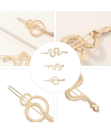 Lurrose 6pcs Bohemia Snap Hair Clips Set - Vintage Gifts Design Accessories for Women - Golden Metal Barrette Hairpins - Outdoor, Headdress, Snake Shaped - 8.5x3cm - Pack of 6 - Buy Online on GoSupps.com