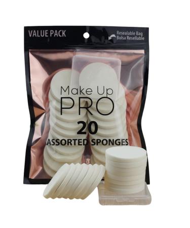 Makeup Sponge Face Powder Puff Wet and Dry Makeup Sponge Round Foam Pad Makeup Beauty Foundation Powder Puff Suitable for All Skin Types Makeup Blush Sponge Foundation White (Round/40 pieces)