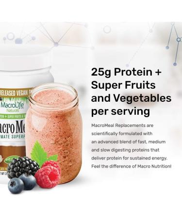 MacroLife Naturals MacroMeal Vegan Chocolate Protein Powder Superfood Greens Probiotics + Fiber Immune Energy Digestive Daily Essentials for Women & Men Gluten-Free - 23.8oz (15 Servings) Chocolate Chocolate 1.49 Pound (Pa  - Buy Online on GoSupps.com