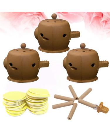 Exceart Moxibustion Case - 3 Pieces Moxa Box with 100 Moxibustion Sticks & Pads for Neck Waist Body Massage | International Shipping - Buy Online on GoSupps.com