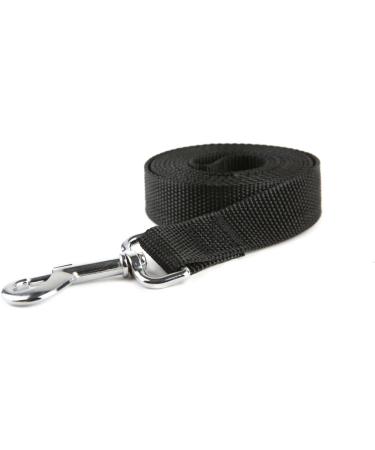 Strong Durable Nylon Dog Training Leash - 6 FT Black - 1 Inch Wide - For Small and Medium Dogs - Buy Online on GoSupps.com