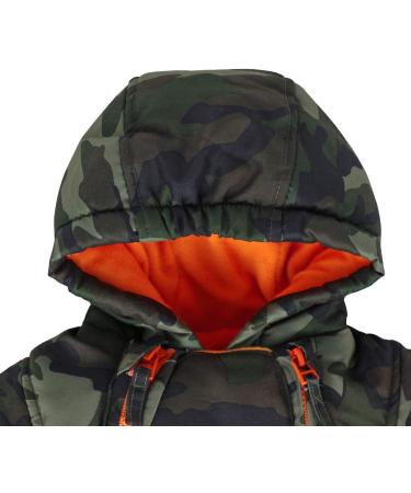 Baby Boys Winter Hooded Romper Snowsuit with Gloves & Booties | Cotton Jumpsuit Outfit 6-9 Months - Buy Online on GoSupps.com