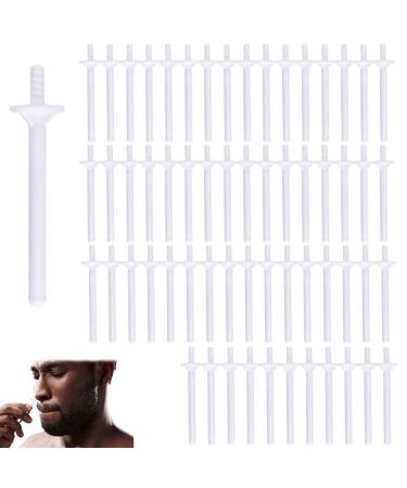 KLOP256 60 pieces nose wax sticks nose wax applicators for men and women plastic nose wax sticks applicators for cleaning nostrils and removing nose hair (white)