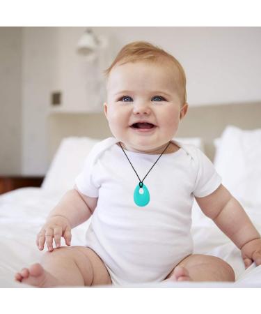 Healifty Silicone Chew Necklace Pendant for Kids - Sensory Chew Jewelry for Girls and Boys - Molar Teething Aid - Oval Oral Sensory Toy (Red/Purple/Green) - Buy Online on GoSupps.com