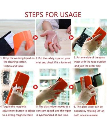 CTCOIJRN Glass Cleaning Brush Household Adjustable Magnetic Wiper Double-Sided Cleaning Tool Sliding Scraper to Clean Windows Single and Double Glass Wiper - Buy Online on GoSupps.com
