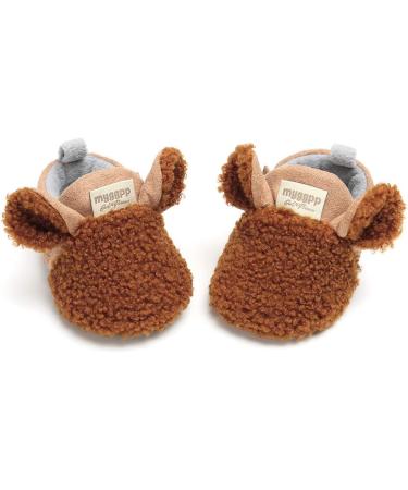 RVROVIC Baby Boys Girls Plush Snow Boots | Bowknot Anti-Slip Warm Fleece | Infant Toddler Prewalkers 0-6 Months | Brown - Buy Online on GoSupps.com