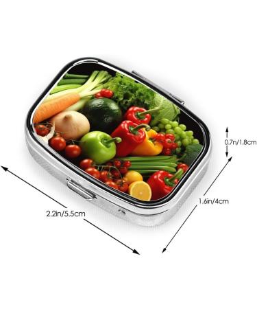 Shop Cute 2 Compartment Pill Box - Fresh Vegetables & Fruits Design Travel Organizer for Purse & Pocket - Buy Online on GoSupps.com