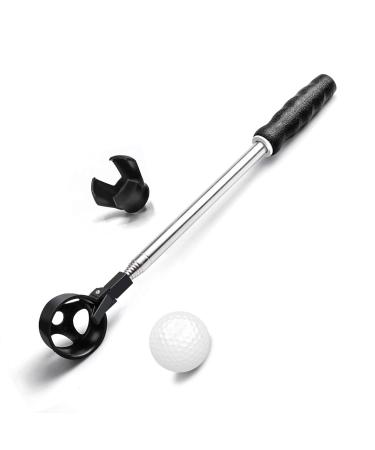 prowithlin Golf Ball Retriever, Golf Ball Retriever Telescopic for Water with Automatic Locking Scoop, Ball Retriever Tool Golf with Grabber Tool, Golf Accessories Golf Gift for Men Black 9ft