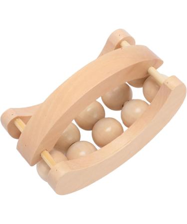 Wooden Massage Roller with 10 Beads - Deep Tissue Stress Relief Handheld Massager for Neck & Foot - Buy Online on GoSupps.com